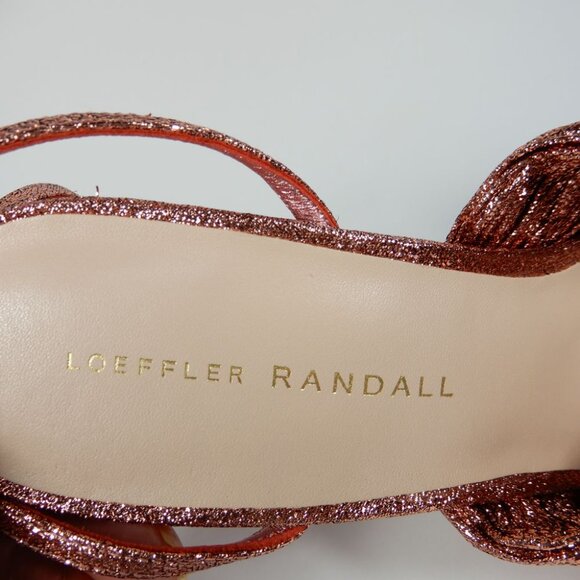 Loeffler Randall Natalia Platform Bow Heel SANDALS Size 8 Metallic Pink NEW $450 - Picture 11 of 14